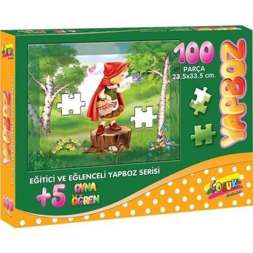 100 Parça Çocuk Yap boz 23.5x33.5 Puzzle Keskin Color Puzz Kırmızı Başlıklı Kız 2 Model 7