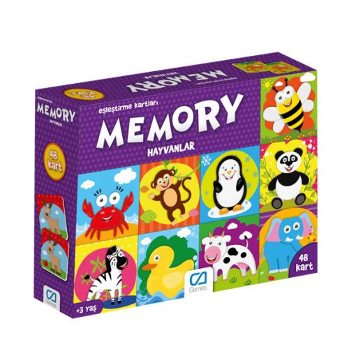 Eğitici Oyuncak Memory Hayvanlar Eşleştirme Kartları Oyun Seti Ca Games 5041
