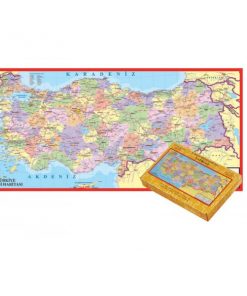 İl İl Türkiye Siyasi Haritası 123 Parça Puzzle Büyük Yap boz 32x68 Keskin Color Puzz