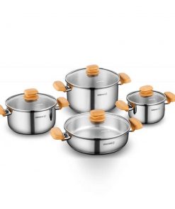 Korkmaz Paslanmaz Çelik Tencere Seti 8 Parça A1049 Foresta