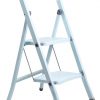 Perilla 2 Basamaklı Katlanır Metal Merdiven Toz Mavi Renkli Boyalı