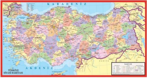 Türkiye Haritası Puzzle Büyük Yap boz 32x68 Keskin Color Puzz