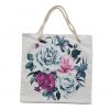 Bez Çanta Plaj Çantası Alışveriş Bez Torbası İpli Dijital Baskı Renkli Güller Krm54