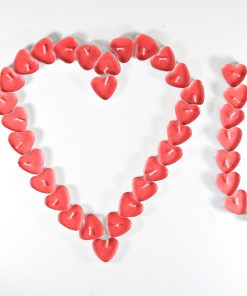 Sevgililer Günü Hediyesi Kalpli Mum Tealight 50li Paket Kalp Şeklinde Kırmızı Mum Seti