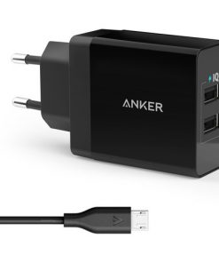 Anker Şarj Cihazı PowerPort 2 Şarj Cihazı + Anker Micro USB Kablo Siyah B2021L11