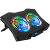 Rampage AD-RC9 Tornado Siyah 115 -115 -15mm (2 adet) Fanlı 10''-18'' RGB Işıklı Notebook Soğutucu Stand Laptop Fanı