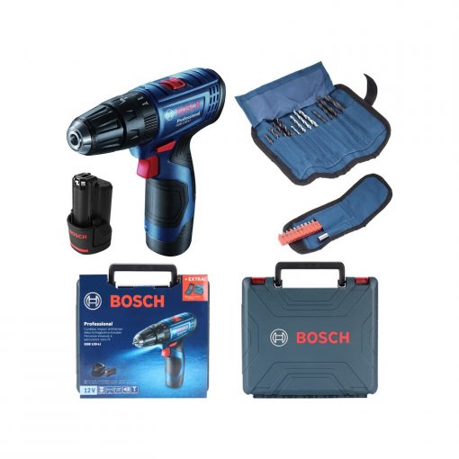 Bosch Professional GSB 120 LI 2 AH Çift Akülü Darbeli Delme Vidalama + Aksesuar Seti