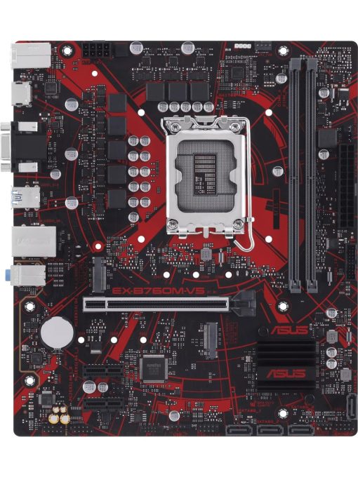 Asus EX-B760M-V5 Intel B760 LGA1700 DDR5 8000 HDMI VGA Çift M2 USB3.2 2.5Gbit LAN mATX (EX-B760M-V5) Anakart