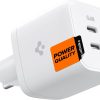 Spigen 45W USB-C 2 Port Mini Adaptör Samsung PPS 2.0 Şarj Isı Düşürücü GaN Hızlı Şarj Aleti iPhone & Android & iPad & MacBook Type-C PE2105 White - ACH03717