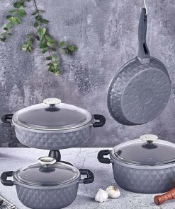 Taç Carabella Döküm 7 Parça Tencere Seti Gri Taç 3818