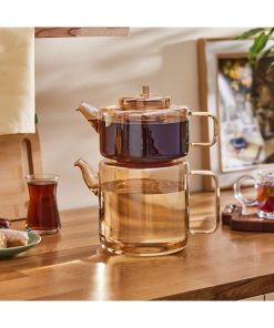 Karaca Flat Borosilikat Cam Midi Çaydanlık Amber