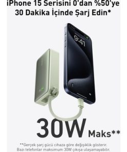 Dahili USB-C Kablosu) 10K Taşınabilir Şarj Cihazı