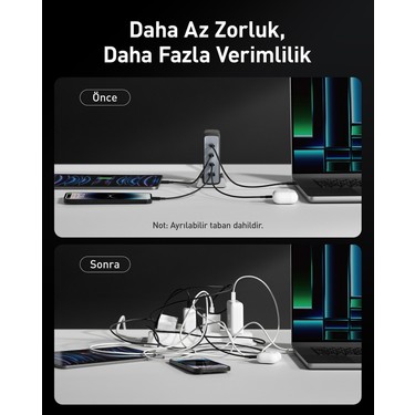 Anker Prime 749 240W 4 Port GaN Şarj Cihazı - USB-C Hızlı Telefon Tablet Macbook Masa Üstü Şarj Aleti + 240W Type-C Şarj Cihazı - Görsel 5