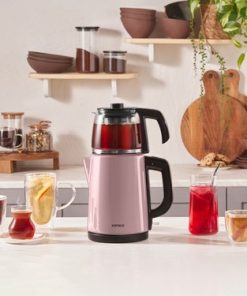 Karaca Tea Glass 2 In 1 Çelik Çay Makinesi ve Kettle Cosmic