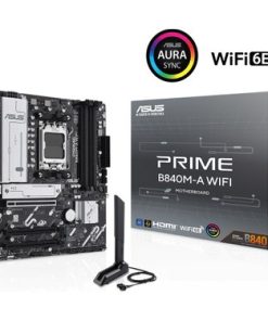 Asus Prıme B840M-A Wıfı Amd B840 Am5 Ddr5 7600 2xdp HDMI 3x M2 Usb3.2 Wifi 6e + Bt Aura Rgb 2.5gbit Lan Matx