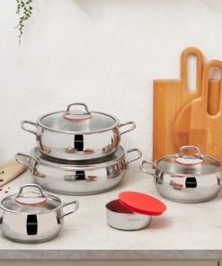 Karaca Emirgan XL Saklama Kaplı 10 Parça Çelik Tencere Seti